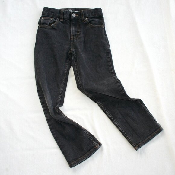 BOYS 8 SLIM BLACK DENIM JEANS ADJUSTABLE WAIST RELAXED FIT PANTS POCKETS SCHOOL - Picture 11 of 11